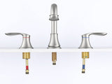 2-Handle 8 inch Widespread Bathroom Sink Faucet Brushed Nickel Lavatory Faucet 3 Hole 360&deg Swivel 89343189