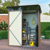 ZNTS Patio, Lawn & Garden,5*3FT Outdoor Storage,Tool with Sloping Roof and Lockable Door, Metal W1598P153006