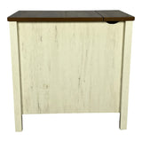 Farmhouse End Table with Charging Station,Night Stand with Barn Door and Drawer, Storage for Bedroom W1412P230407