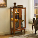 Curio Cabinet Lighted Curio Diapaly Cabinet with Adjustable Shelves and Mirrored Back Panel, W169391690