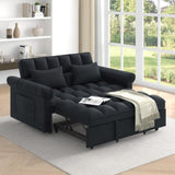Loveseats Sofa Bed with Pull-out Bed,Adjsutable Back-Black W487P263842