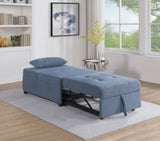 Contemporary Blue Gray Sleeper Sofa Chair Pillow Plush Tufted Seat 1pc Convertible Sofa Chair Sherpa B011P163903