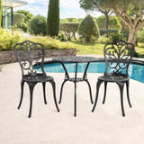 Best Choice Products 3-Piece Outdoor Rust-Resistant Cast Aluminum Patio Bistro Set Black W640P250968