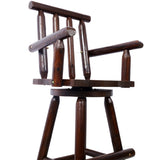 Rustic Bar Stool - Fir Wood Construction, Chair with Footrest,Wide Armrest, Rustic Kitchen Stool, W465P221173