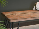 Aryven Industrial Wood Dining Bench, Rustic Dark Pine Finish T2574P164623