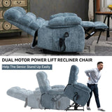 Lift Recliner Chair Heat Massage Dual Motor Infinite Position Up to 350 LBS Large Electric Power 31822417