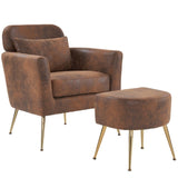 Half Disassembled Single Chair With Gold Feet And Pedals Bronzing Cloth Indoor Leisure Chair Orange 21962356