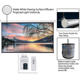 ZNTS 92" 16:9 80" x 45" Viewing Area Motorized Projector Screen with Remote Control Matte White 38942833