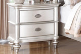 ZNTS Classic Bedroom Elegant Nightstand Beige / White Finish or Antique Silver 2-Drawers Bed Side Table B01148019