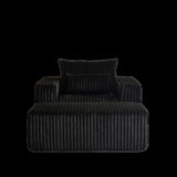 62.5-Inch Corduroy Sponge Sofa Lounge Chair with Removable footrest,No Assembly Required,Fluffy W834P206048