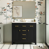 36'' Bathroon Vanity with Ceramic Sink Combo Set,Modern Freestanding Single Bathroom Cabinet with 4 N710P247494B
