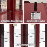 Glass Cabinet Lighted Corner Cabinet Corner Display Curio Cabinet, Glass Display With W2275P177191
