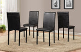 ZNTS Faux Leather Seat Metal Frame Dining Chairs, Set of 4, Black 23477404