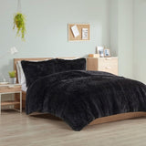 Full/Queen Shaggy Long Fur Comforter Mini Set B03595934