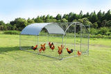 ZNTS Large metal chicken coop upgrade three support steel wire impregnated plastic net cage, Oxford cloth 07079526