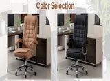 Executive Office Chair High Back PU Leather Desk Chair with Spring Seat Cushion, Ergonomic Swivel W3835P483845