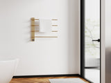 Brushed Gold Heated Rack for Bathroom,Wall Mounted with Intelligent Touch Screen Timer, 4-Bar 79992665