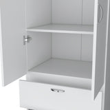 Armoire Wardrove 76" H, Hanging Rod, 2 Drawers, 1 Shelf, White B097P199752