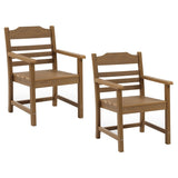 Patio Dining Chair with Armset Set of 2, HIPS Materialwith Imitation Wood Grain Wexture chair for W1209107725