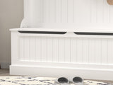 Entryway Bench with Standing Coat Rack, Hall Tree with Shoe Storage Bench, Entryway Organizer with 5 W409P262447