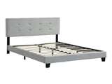 Full Size Upholstered Platform Bed Frame with pull point Tufted Headboard, Strong Wood Slat Support, W31136118
