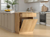 10-Gallon Woodgrain Tilt-Out Trash Can Cabinet with Wave-Textured Drawer & Pull-Out Bin 42935514