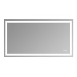 55x30" Frameless Eco-Friendly Silver Mirror Dual LED Light Strips Front and Back LightingUnable 86556548