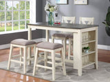 Modern Contemporary Dining Room Furniture Chairs Set of 2 Counter Height High Stools Light Wooden B01164104