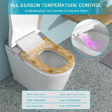 ZNTS Smart Toilet with Bidet Built in, Auto Open & Close, Elongated Heated seat, Foot Sensor Flush, LED W1243P203356