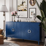 Stylish and Functional 4-Door Storage Cabinet with Pine legs and MDF, for Living Room Bedroom,and W757P144371