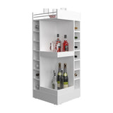 Lyman 46" Tall 3-Tier Corner Bar Cabinet with Fourteen Wine Bottle Cubbies, Living Room, Liquor B200P253731