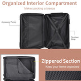 Luggage Sets 3 Piece, Expandable Hard shell ABS Suitcases Double Spinner, Travel luggage Set N730P189879A