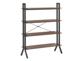Connection 4-Tier Medium Wood Bookshelf, Walnut Finish for Adults 68037359