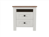 2-Drawer Farmhouse Wooden Nightstand Well-proportioned Design and Sleek Lines, Wood Side Table WF317945AAK