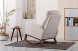 COOLMORE Rocking Chair, Modern Glider Chair, Recliner Armchair with Wood Legs and Side Pocket, W39590163