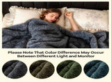 Gray 740GSM Faux Wolf Fur Throw Blanket 60"x80" Double-Sided Soft Fleece Lined Blanket 23331155
