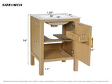18" Bathroom Cabinet with Storage, Small Space Solution with Ceramic Sink, Adjustable Shelf, N710P426321P