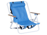 Portable High Strength Beach Chair with Adjustable Headrest Blue 16684635