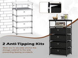 4-Drawer Fabric Storage Cabinet - Removable Foldable Drawers, Industrial Wood Top, Metal Frame with 35054697