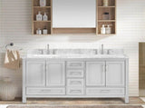 60 in Undermount Double Sinks Bathroom Storage Cabinet with Carrara Natural Marble Top W1059P170420