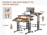 Standing Desk with Wheels, Dual Desktop Height Adjustable Desk, Treadmill Desk for Walking Pad, 17161861