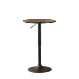 ZNTS Belham Black Round Top Adjustable Height with Black Leg And Base Metal Bar Table T2574P165134