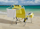 63*70*99cm Heightened Oxford Cloth Silver White Aluminum Tube Bearing 100kg Beach Chair Yellow 60829302