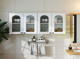 Wall Cabinet,Arched Glass door Display Wall Mounted Cabinet, Floating Cabinet with inadjustable W331P379951