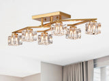 6-Light Crystal Ceiling Light for Dining Room, Modern Ceiling Lamp with Light Fixture For Entryway, W1592P251110