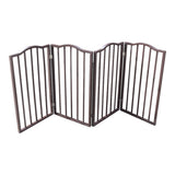 Pet Gate - Dog Gate for Doorways, Stairs or House - Freestanding, Folding, brown, Arc Wooden W49530789