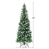 ZNTS 6 Feet Artificial Christmas Tree with Pine Cones 83031452