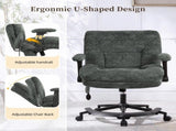 Chenille Criss Cross Office Chair with Air Lumbar Support, Flip-up Adjustable Arms, Built-in 06096537