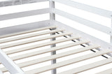 ZNTS Solid Wooden, Rubber Wooden Twin Loft Bed with Ladder, Bed Platform of Strengthened Slats , White W504P190951