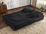 Queen Size Sofa Bed, Chenille Futon Sofa Couch, High-Density Foam Convertible Sleeper Sofa, W1829P280218